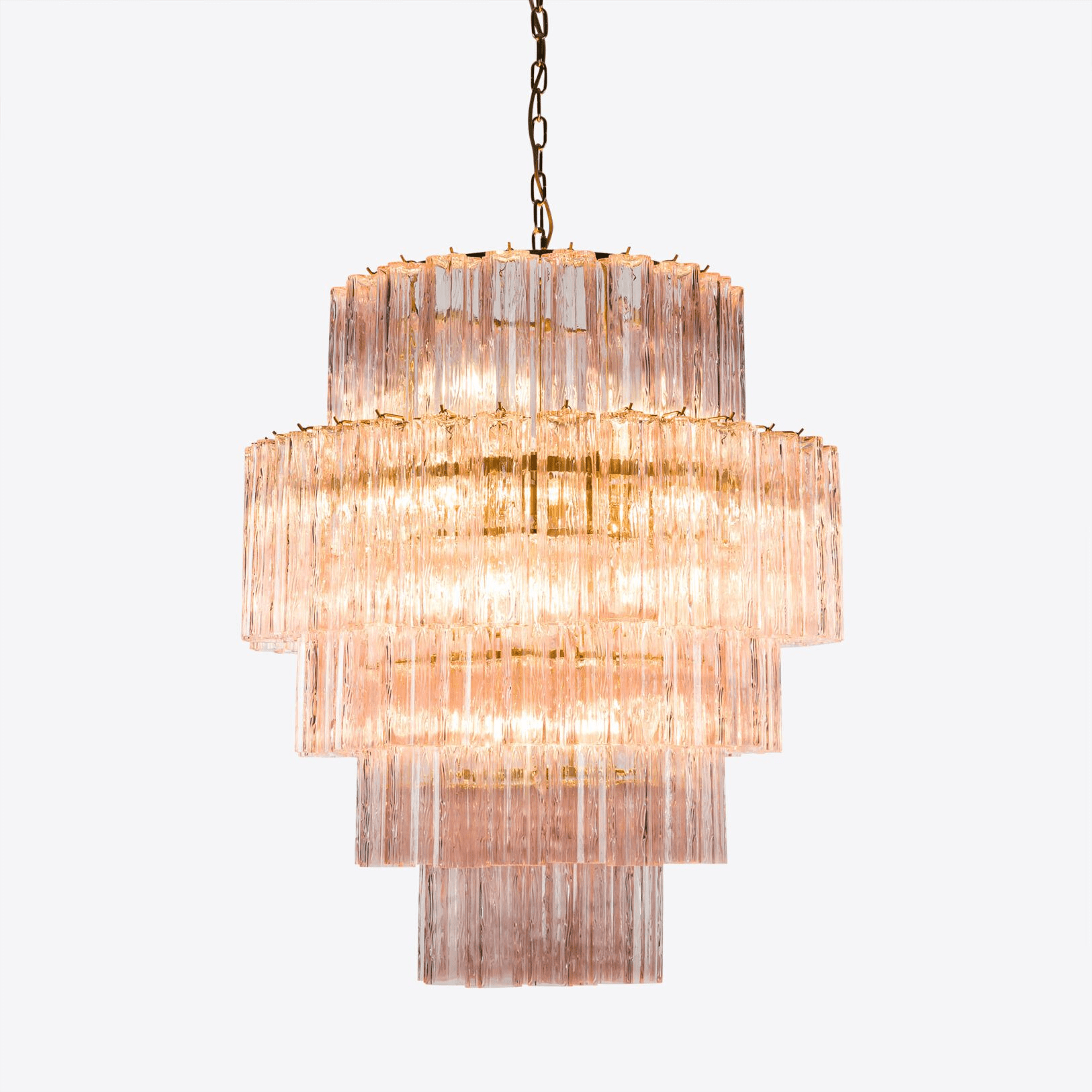 Aurora Chandelier Pink Prism Glass Layered Elegant-Neutral Decor