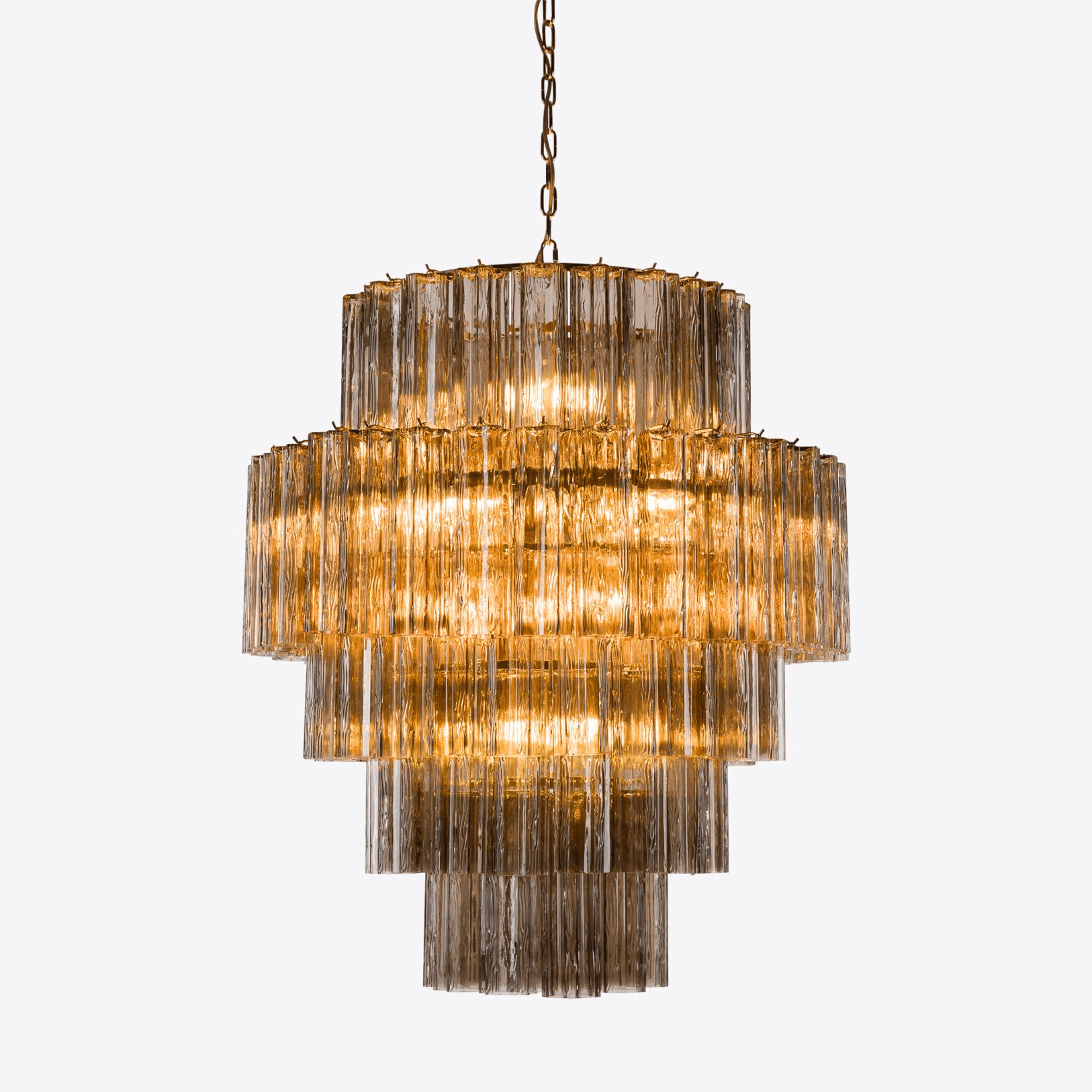 Aurora Chandelier Pink Prism Glass Layered Elegant-Neutral Decor