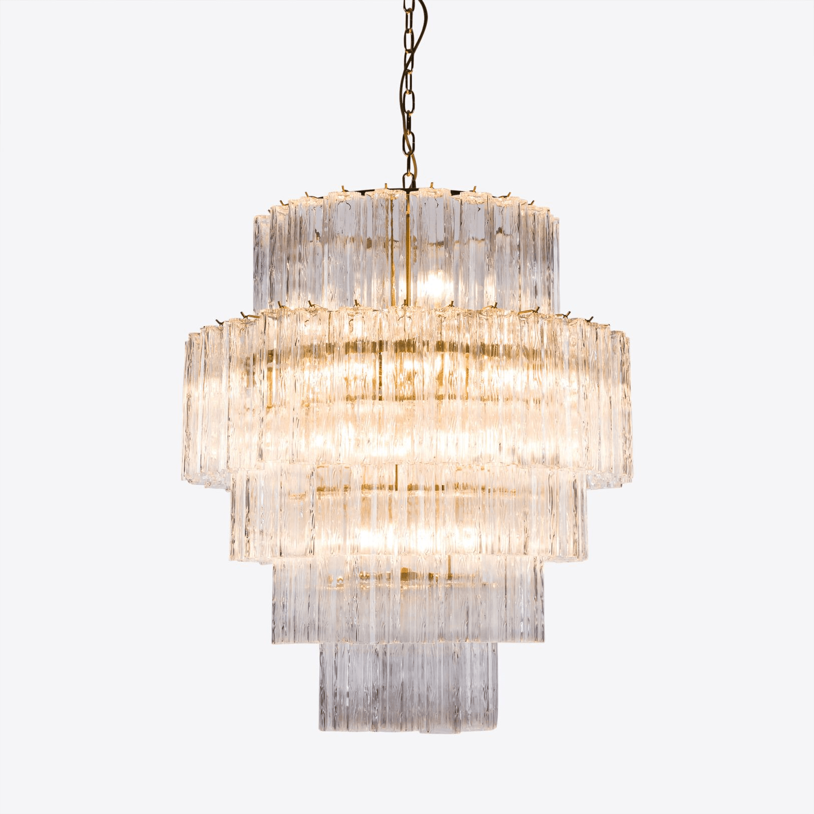 Aurora Chandelier Pink Prism Glass Layered Elegant-Neutral Decor