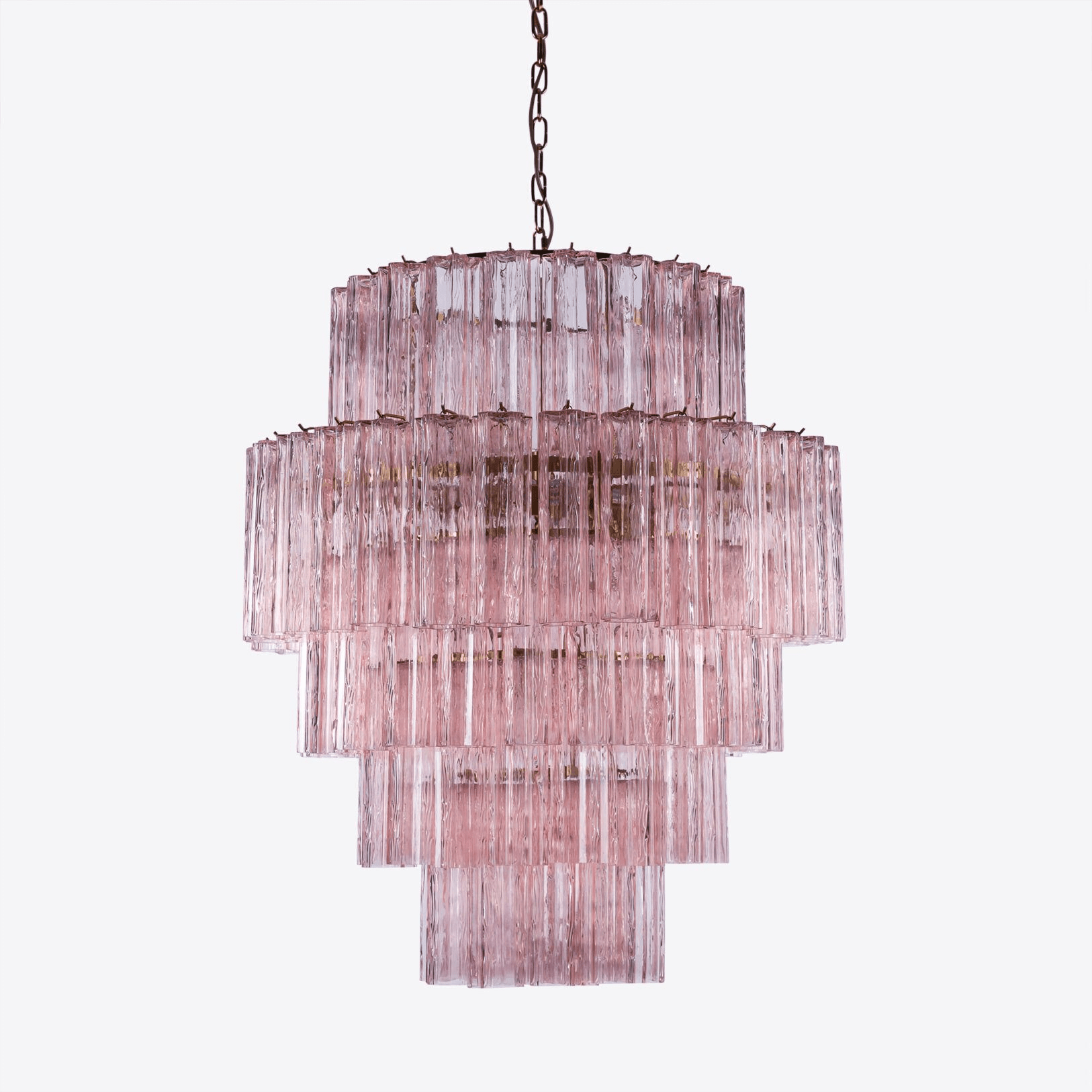 Aurora Chandelier Pink Prism Glass Layered Elegant-Neutral Decor