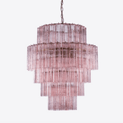 Aurora Chandelier Pink Prism Glass Layered Elegant-Neutral Decor