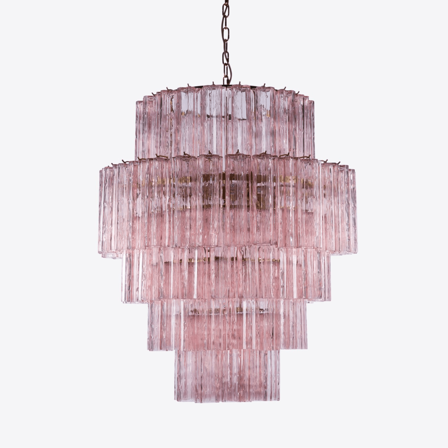 Aurora Chandelier Pink Prism Glass Layered Elegant-Neutral Decor