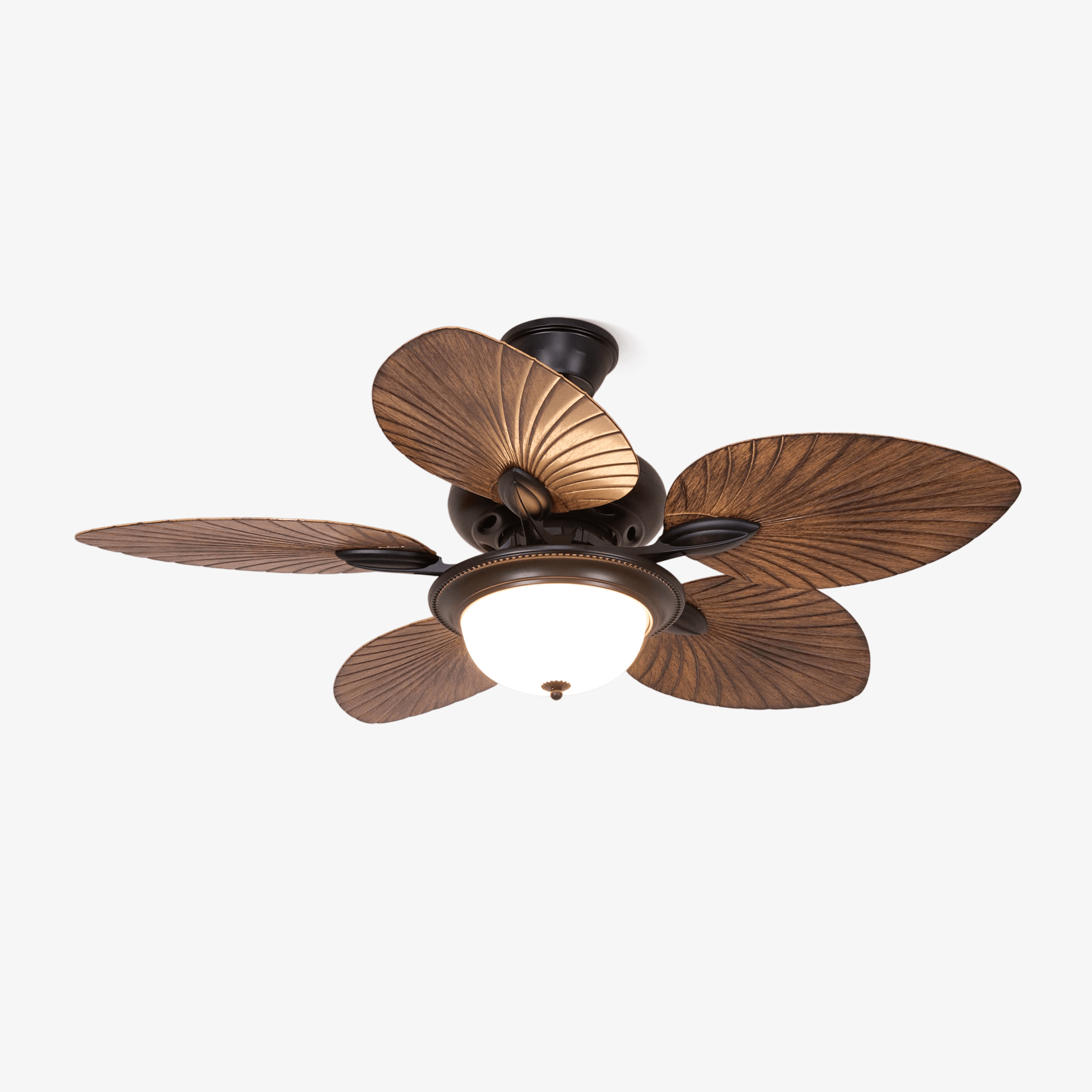 Vase Tropical Wood Ceiling Fan Light-Neutral Decor