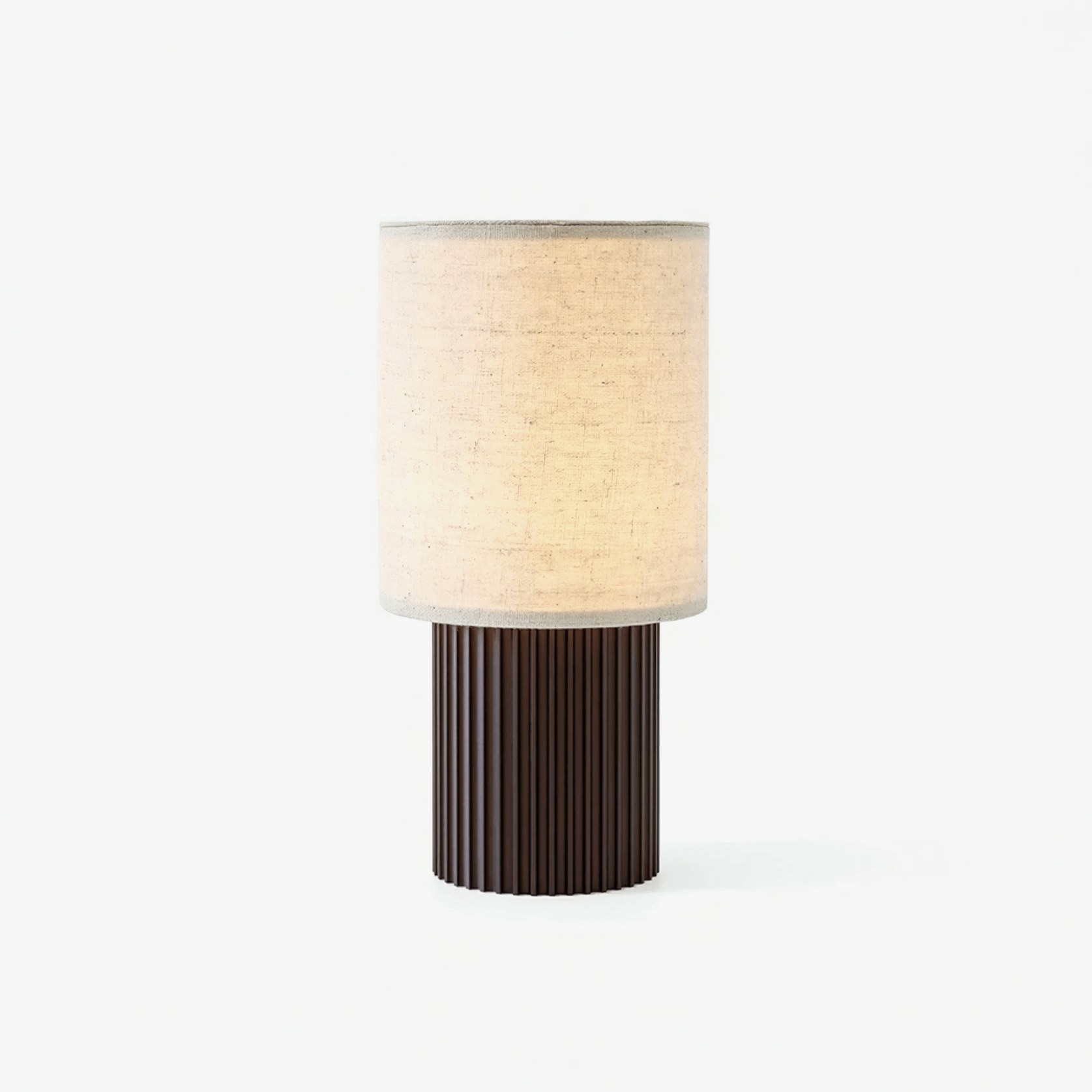 Ripples Wood & Fabric Table Lamp-Neutral Decor