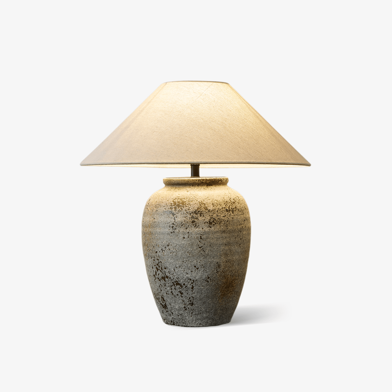 Terra Ceramic & Fabric Table Lamp-Neutral Decor