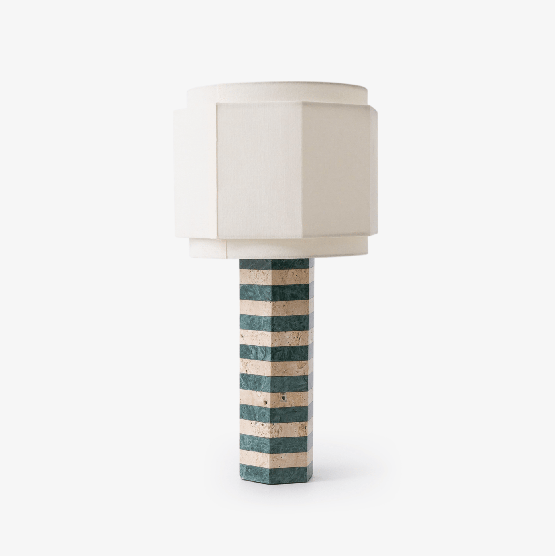 Stripes Fabric Table Lamp-Neutral Decor