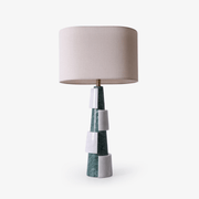 Obelisk Stacked Marble Table Lamp-Neutral Decor