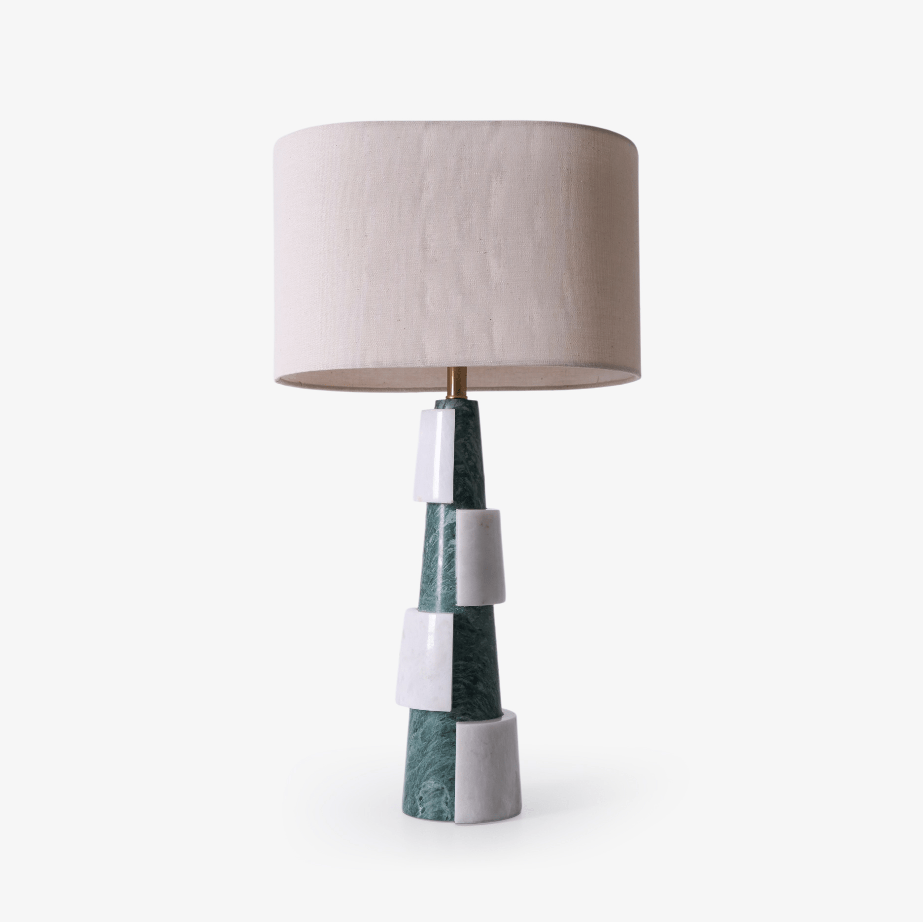 Obelisk Stacked Marble Table Lamp-Neutral Decor