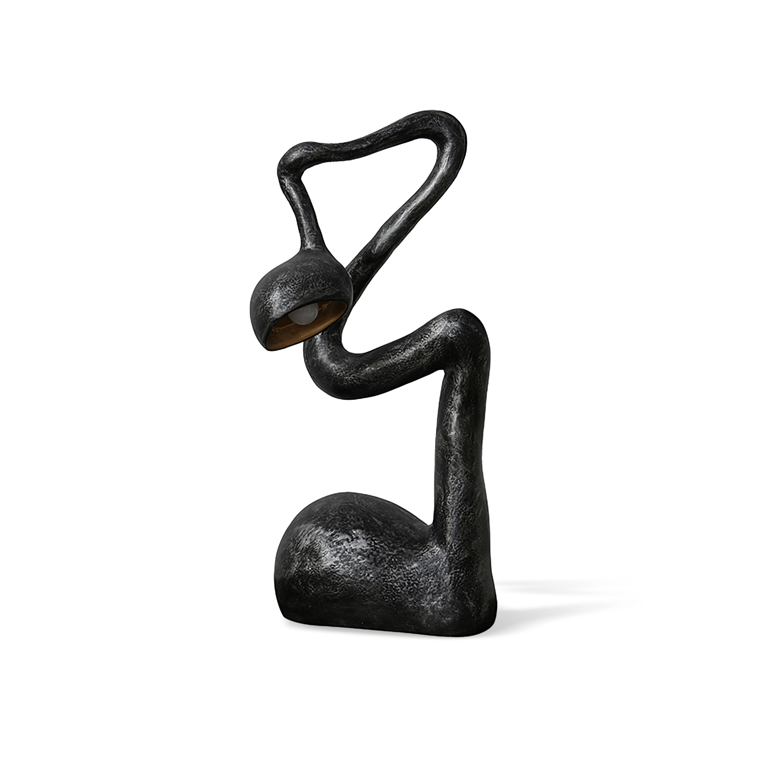 Twist Black Sculptural Table Lamp-Neutral Decor