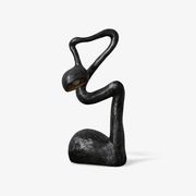Twist Black Sculptural Table Lamp-Neutral Decor