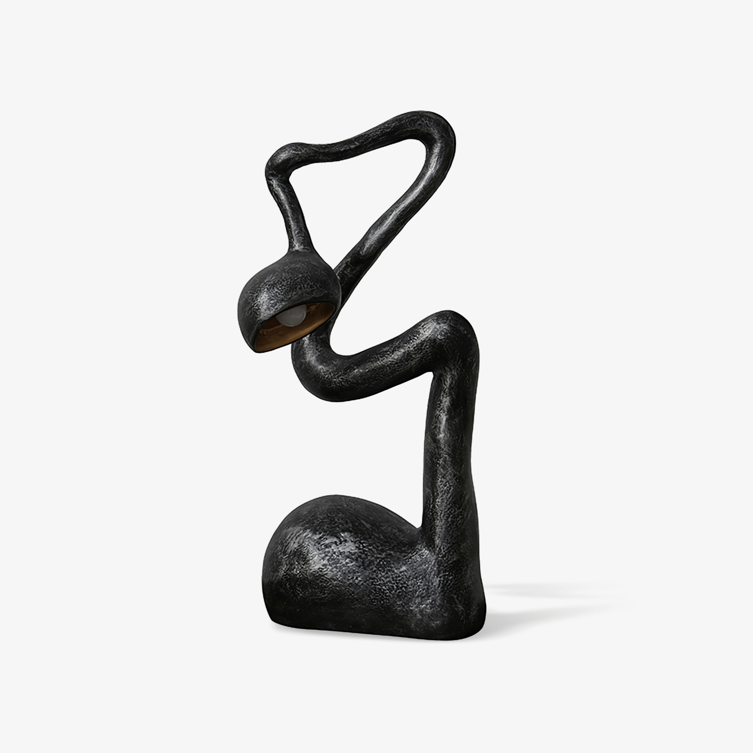Twist Black Sculptural Table Lamp-Neutral Decor