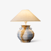 Artisan Rustic Ceramics Table Lamp-Neutral Decor