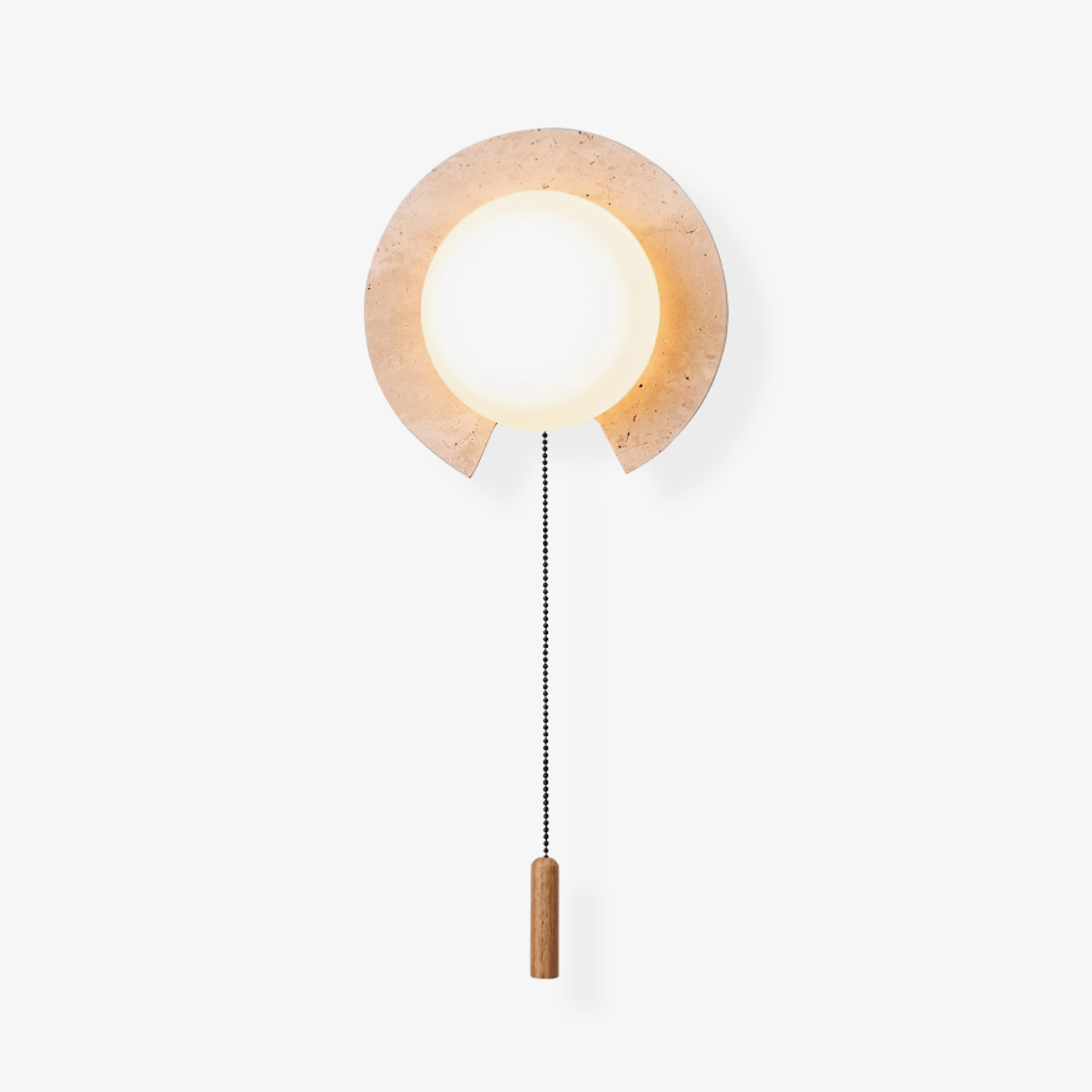 Zamaryra Semi-Circular Travertine Wall Light-Neutral Decor