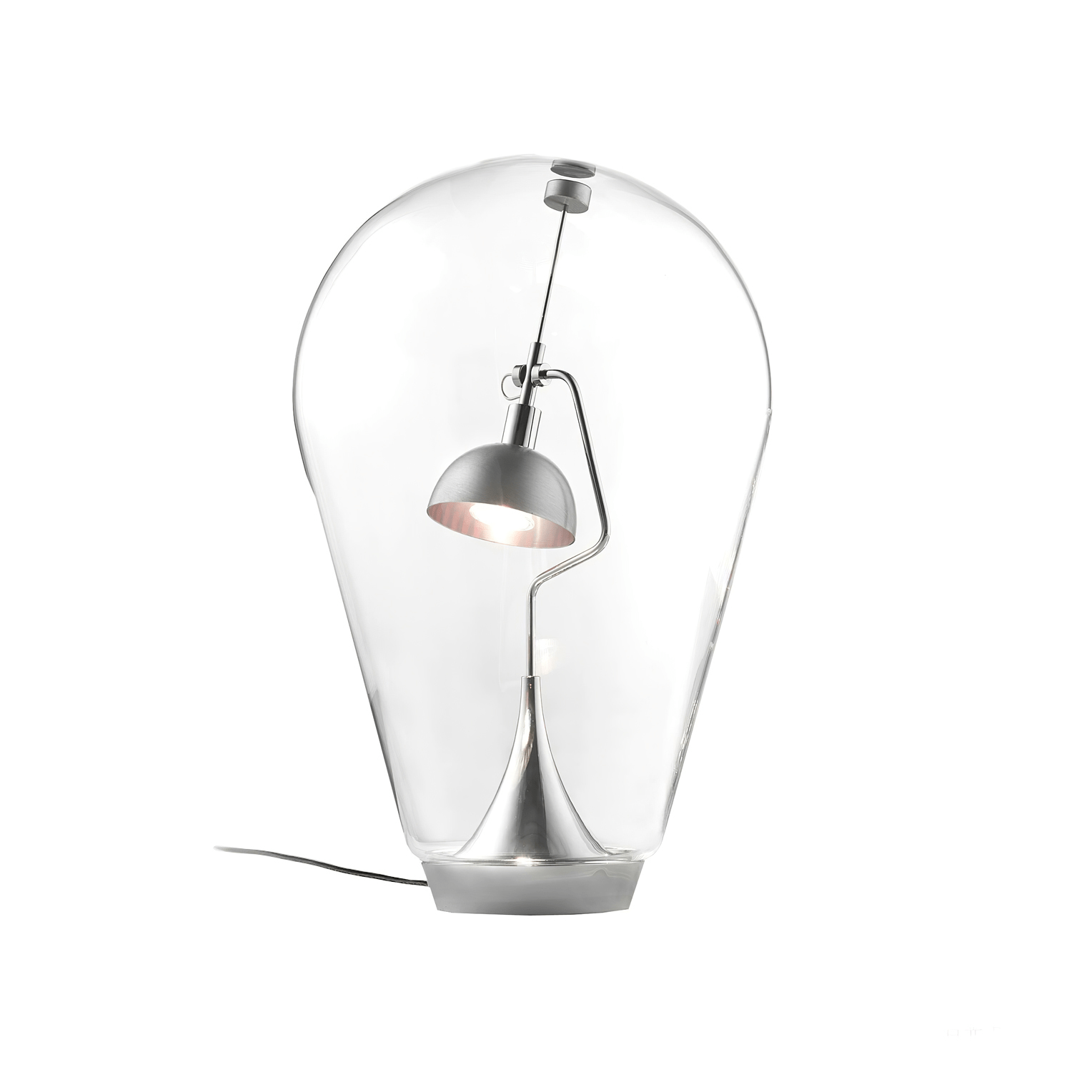 Veroce Glass Industrial Table Lamp-Neutral Decor