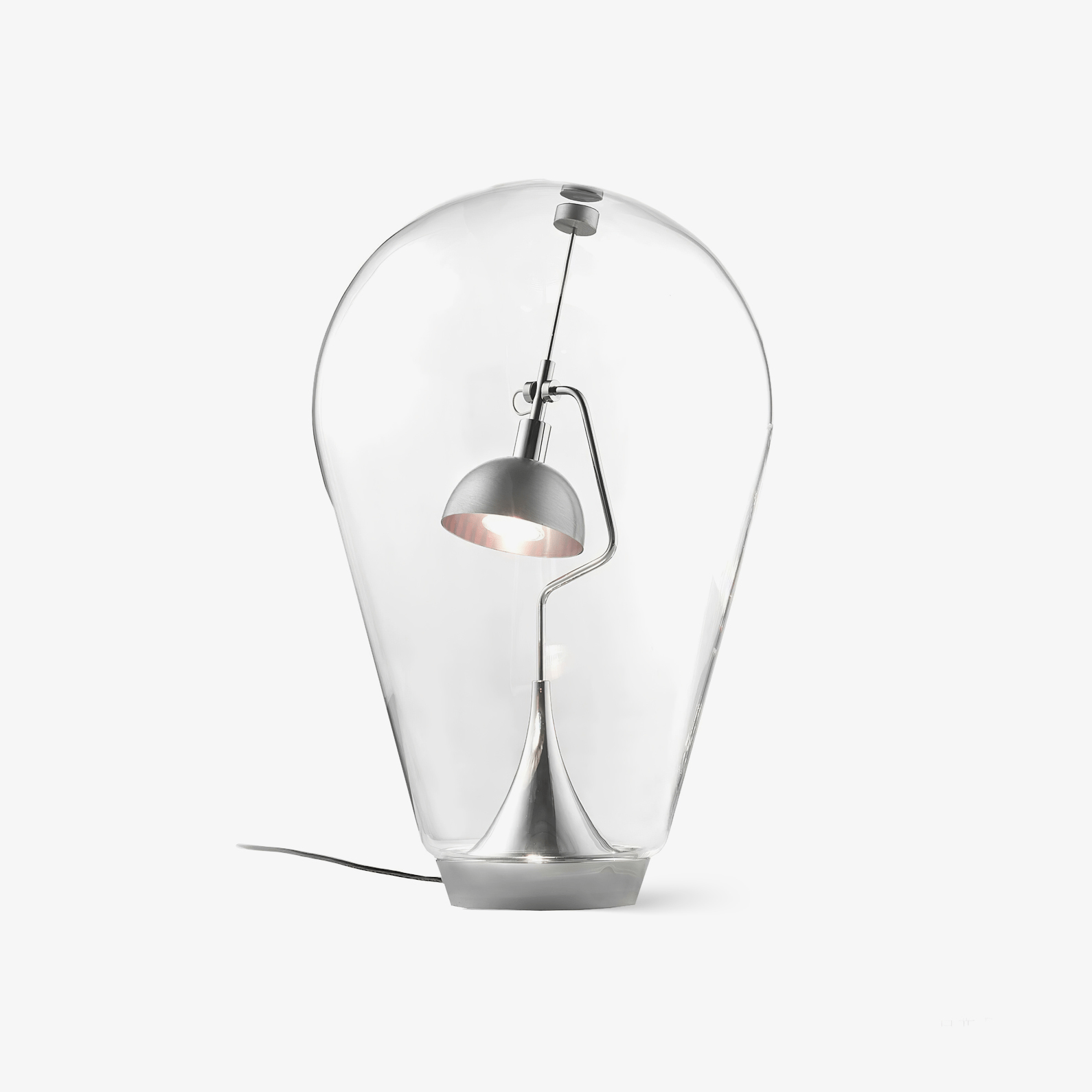 Veroce Glass Industrial Table Lamp-Neutral Decor