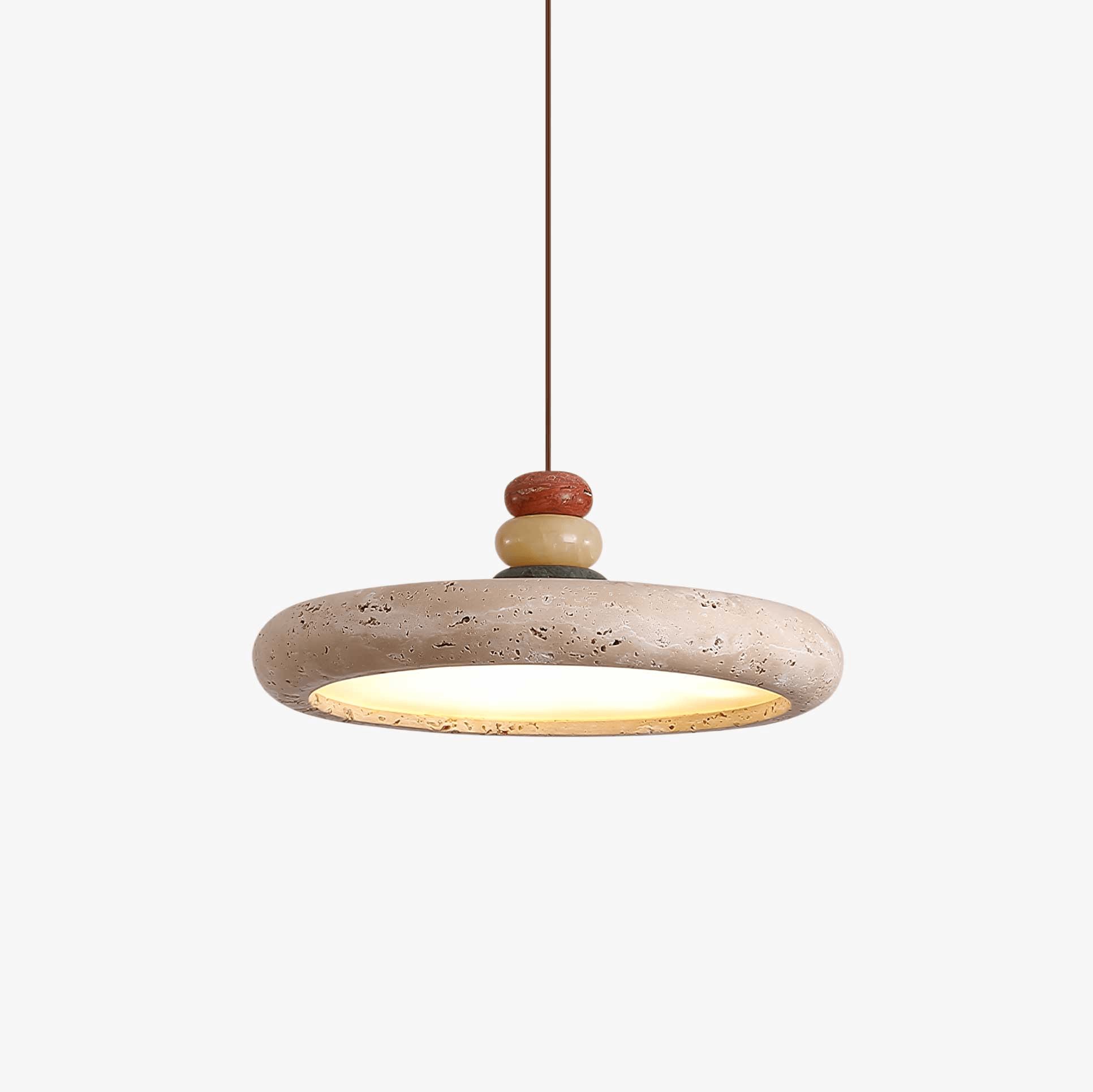 Cuvarora Disc Travertine Pendant Light-Neutral Decor