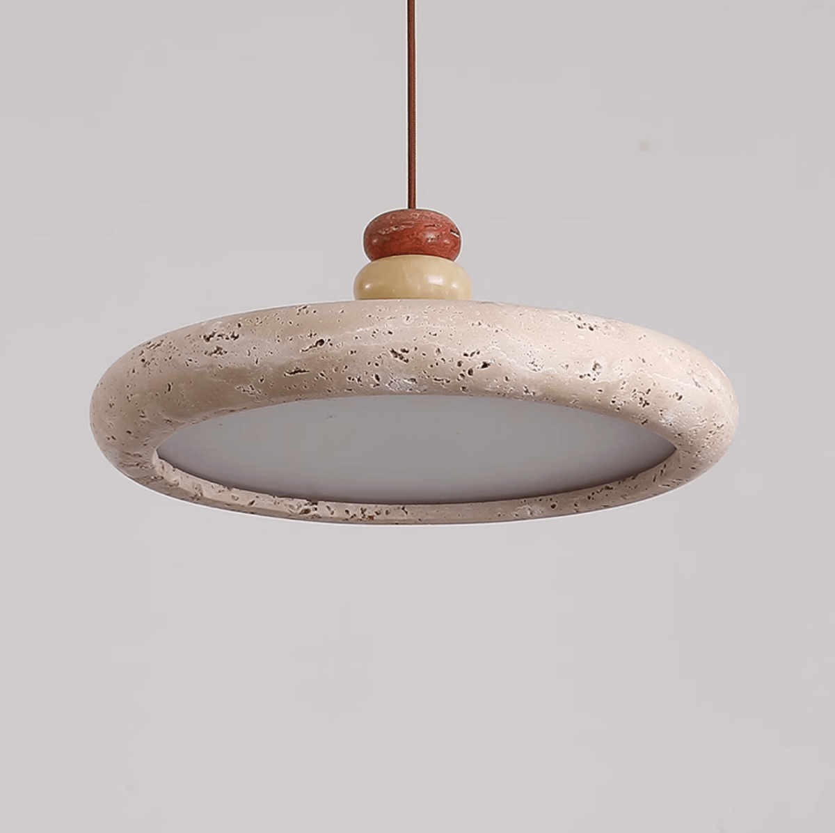 Cuvarora Disc Travertine Pendant Light-Neutral Decor