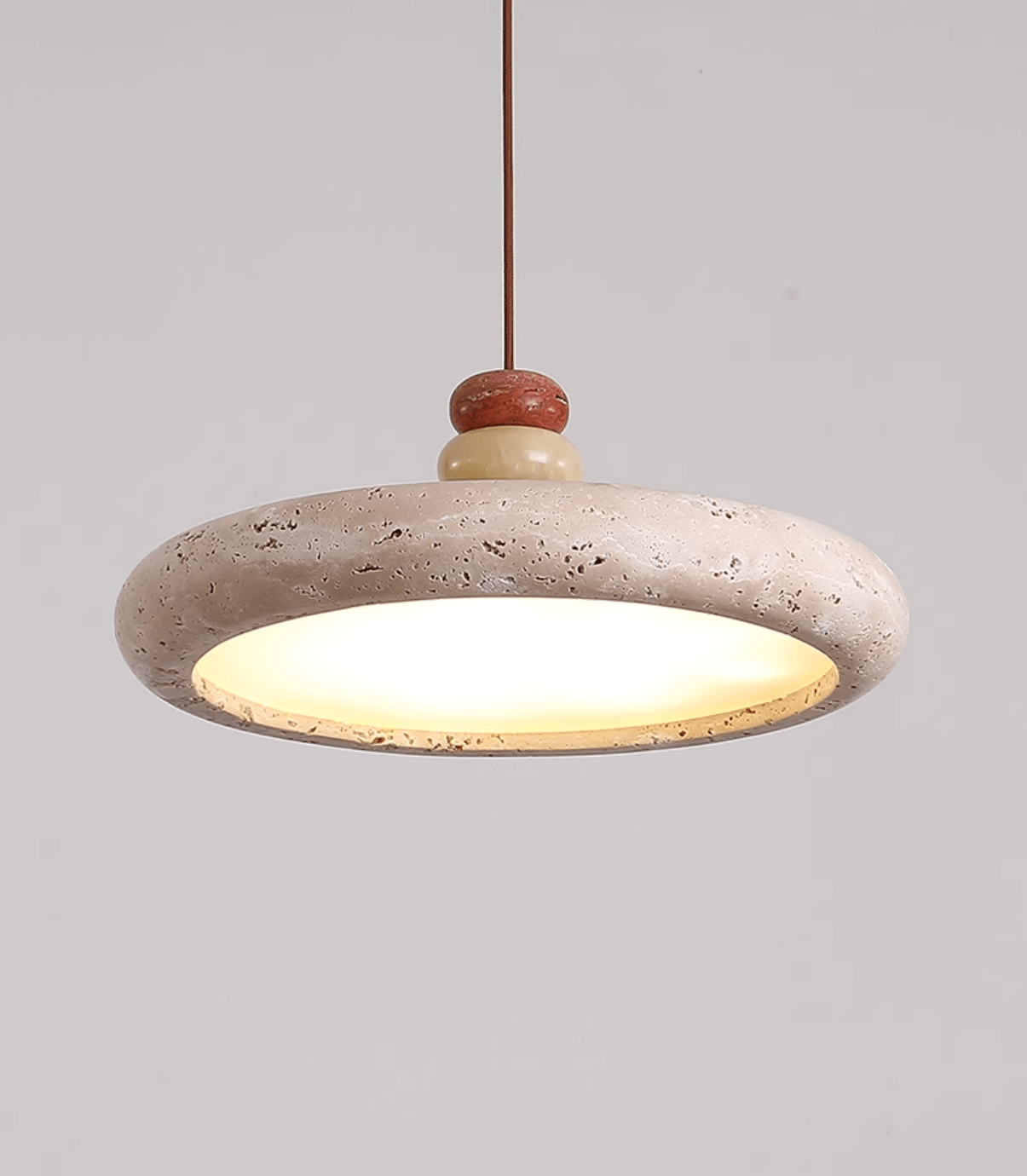 Cuvarora Disc Travertine Pendant Light-Neutral Decor