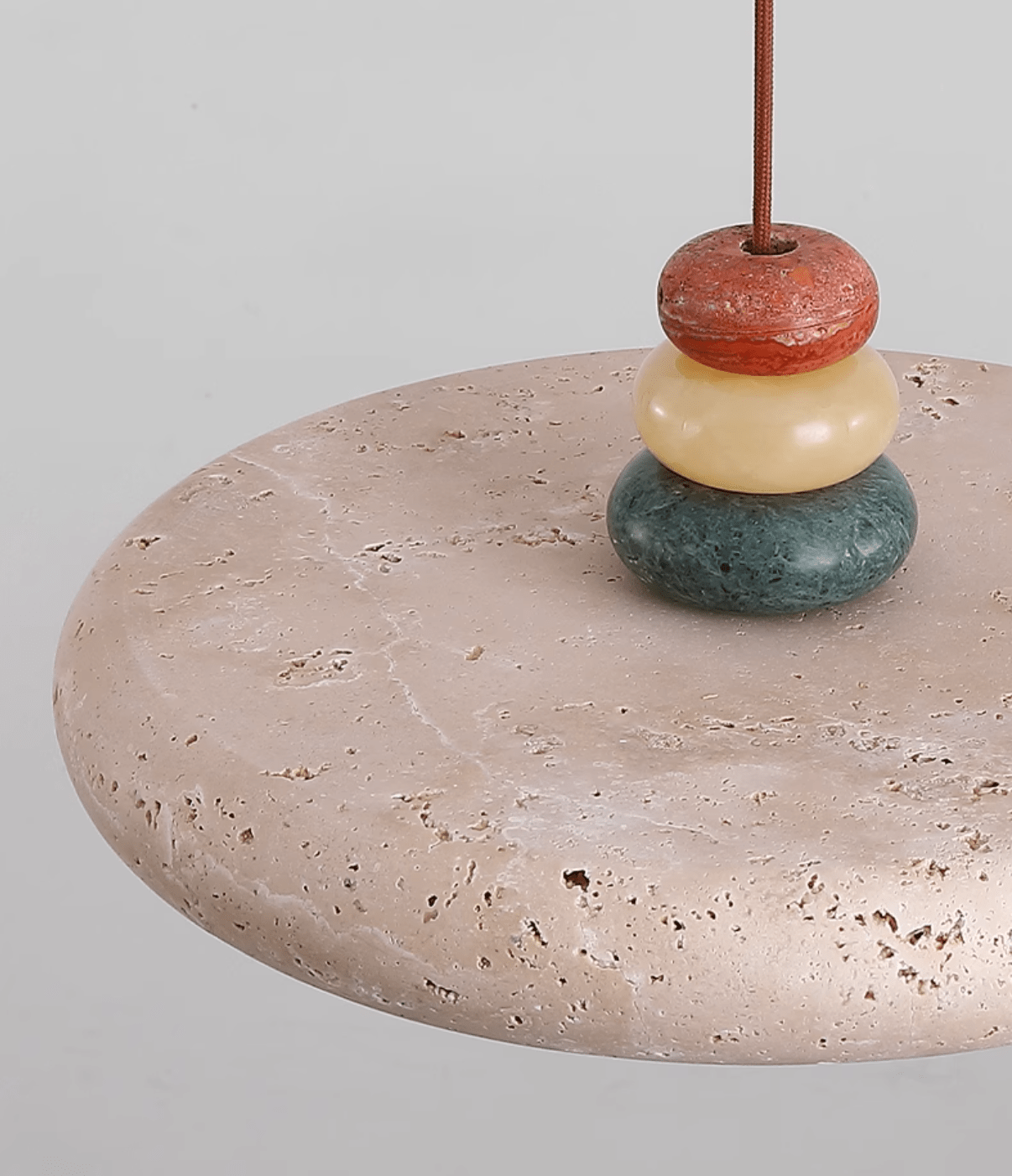 Cuvarora Disc Travertine Pendant Light-Neutral Decor