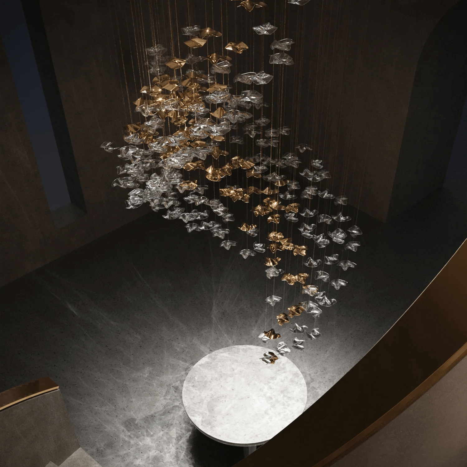 Lisk Luxury Brass Linear Chandelier-Neutral Decor
