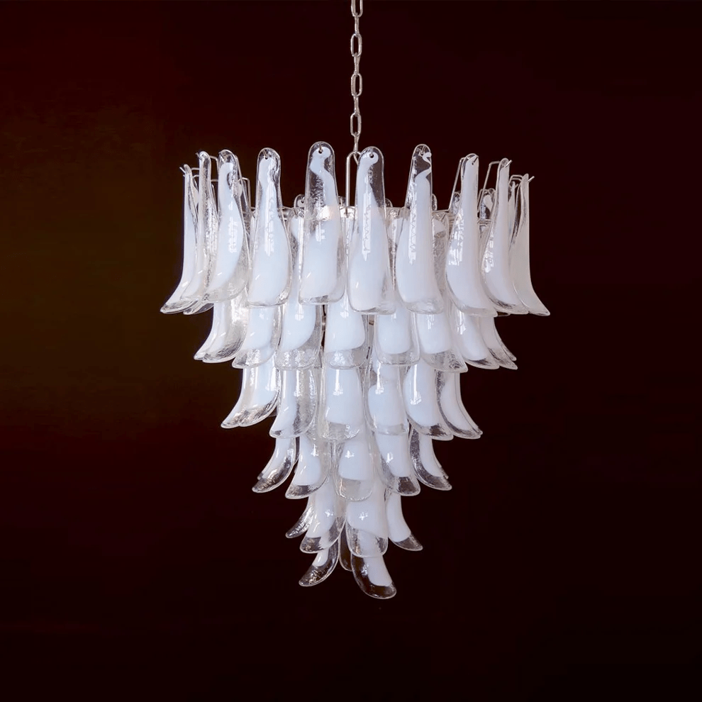 Aurora Chandelier Murano Glass Petals Vintage-Neutral Decor
