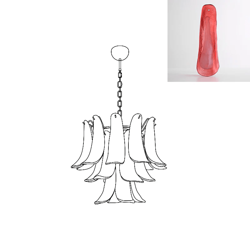 Aurora Chandelier Murano Glass Petals Vintage-Neutral Decor