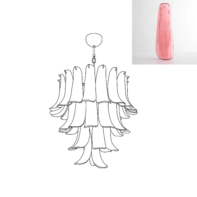 Aurora Chandelier Murano Glass Petals Vintage-Neutral Decor