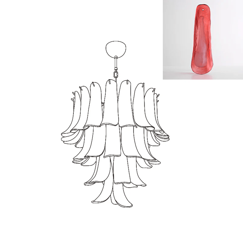 Aurora Chandelier Murano Glass Petals Vintage-Neutral Decor
