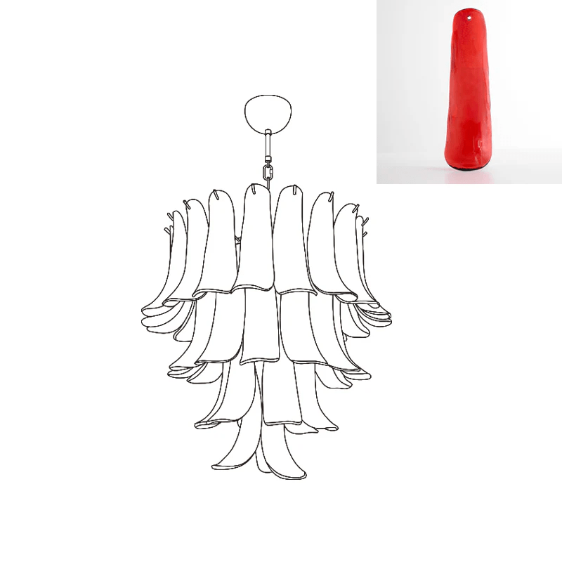 Aurora Chandelier Murano Glass Petals Vintage-Neutral Decor