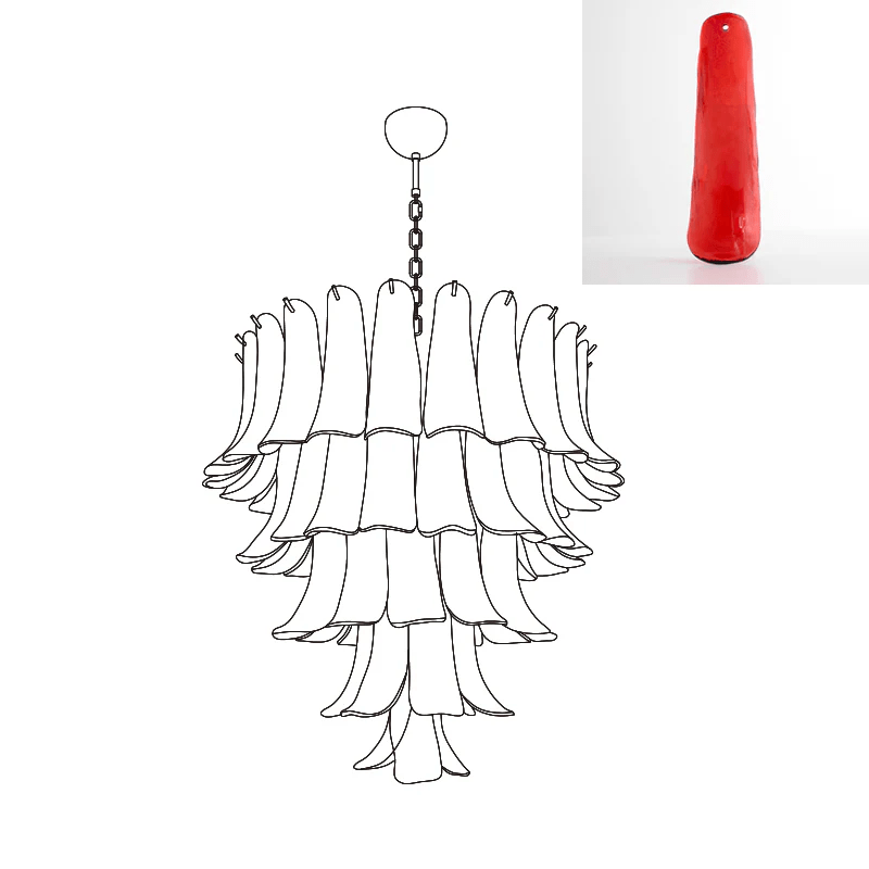 Aurora Chandelier Murano Glass Petals Vintage-Neutral Decor
