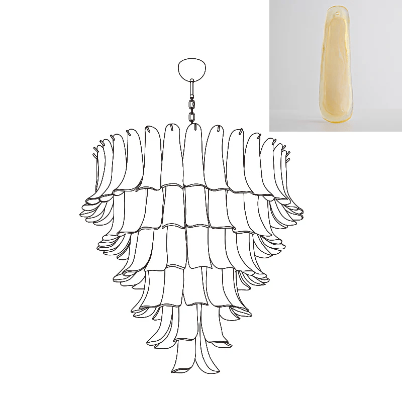 Aurora Chandelier Murano Glass Petals Vintage-Neutral Decor
