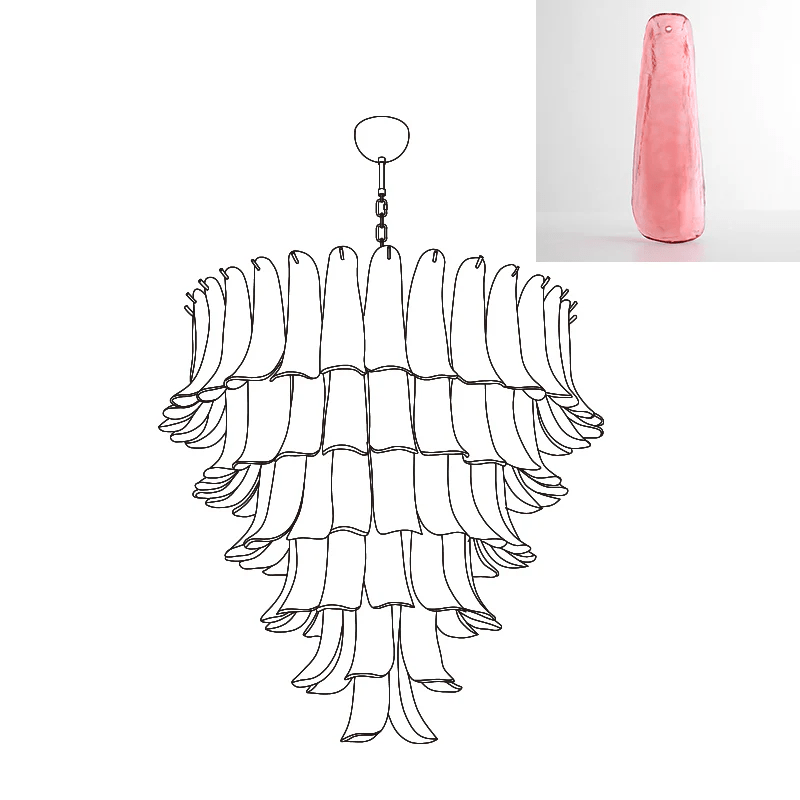 Aurora Chandelier Murano Glass Petals Vintage-Neutral Decor