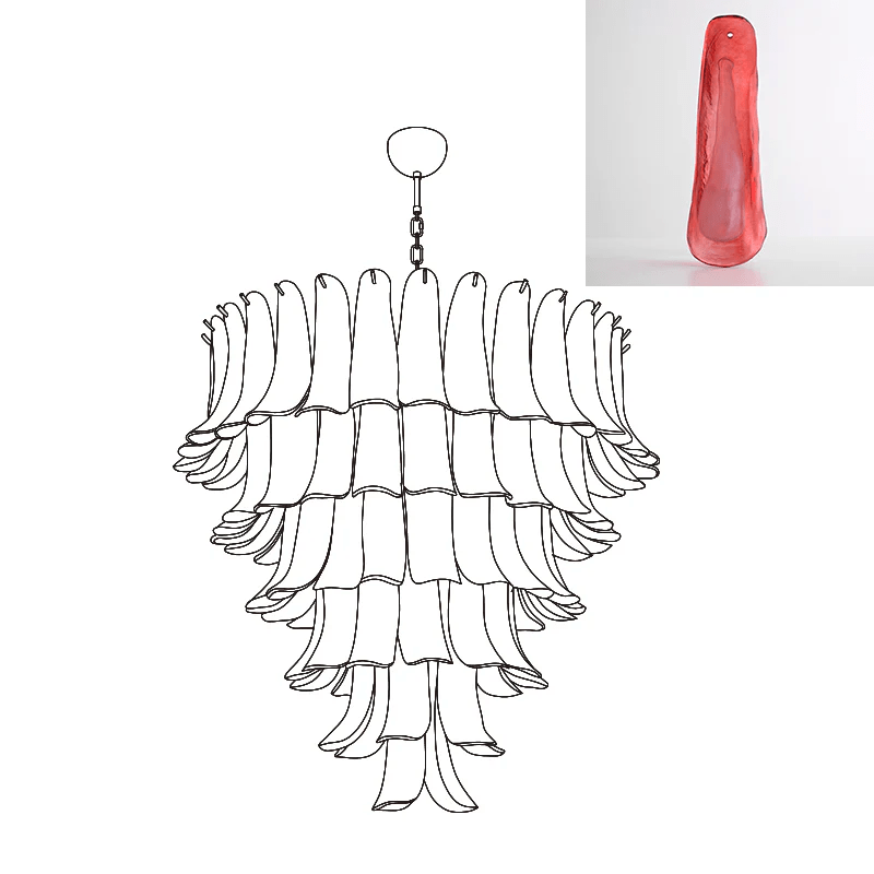 Aurora Chandelier Murano Glass Petals Vintage-Neutral Decor