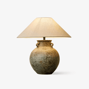 Doria Verdigris Handle Table Lamp-Neutral Decor