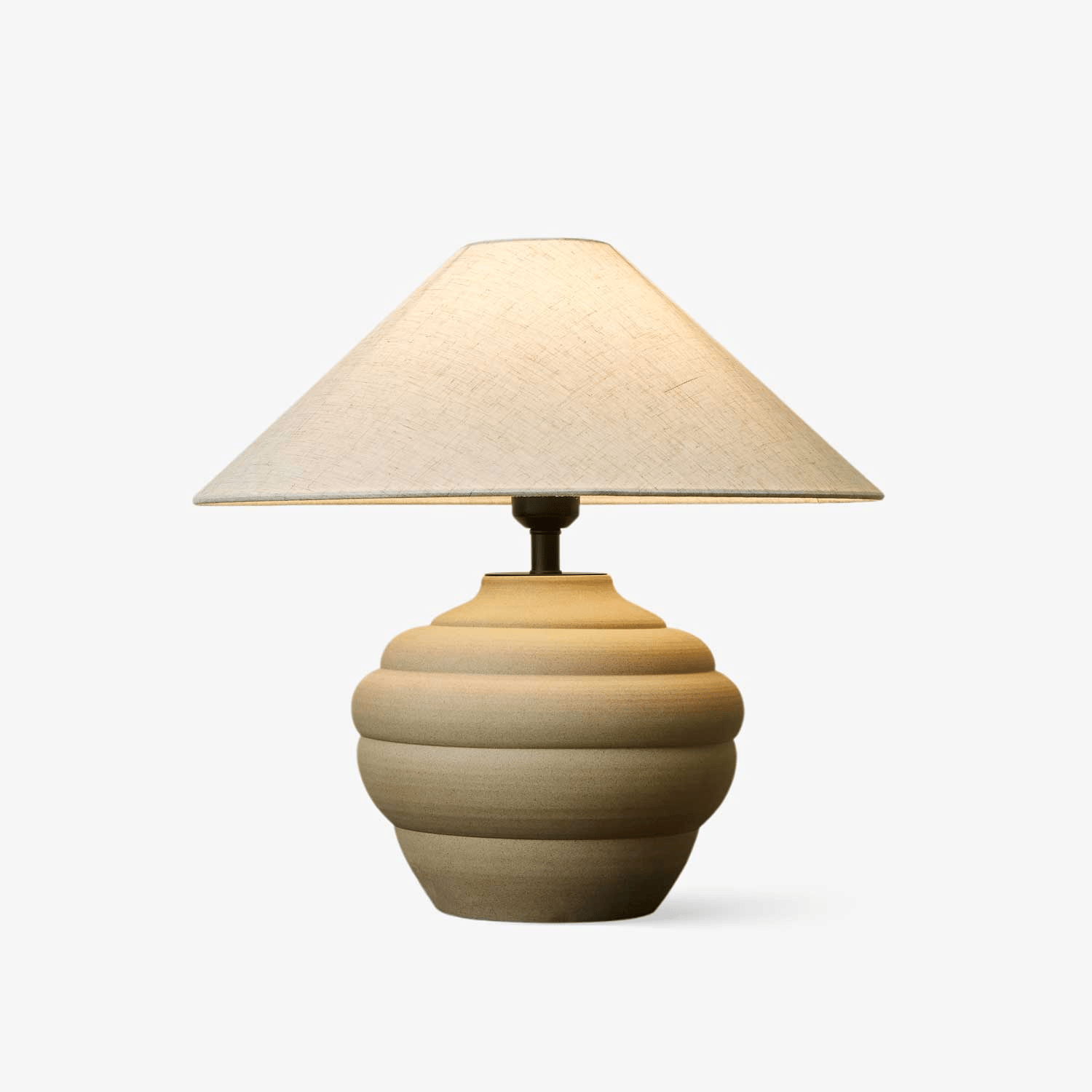 Sereno Ripple Clay Table Lamp-Neutral Decor