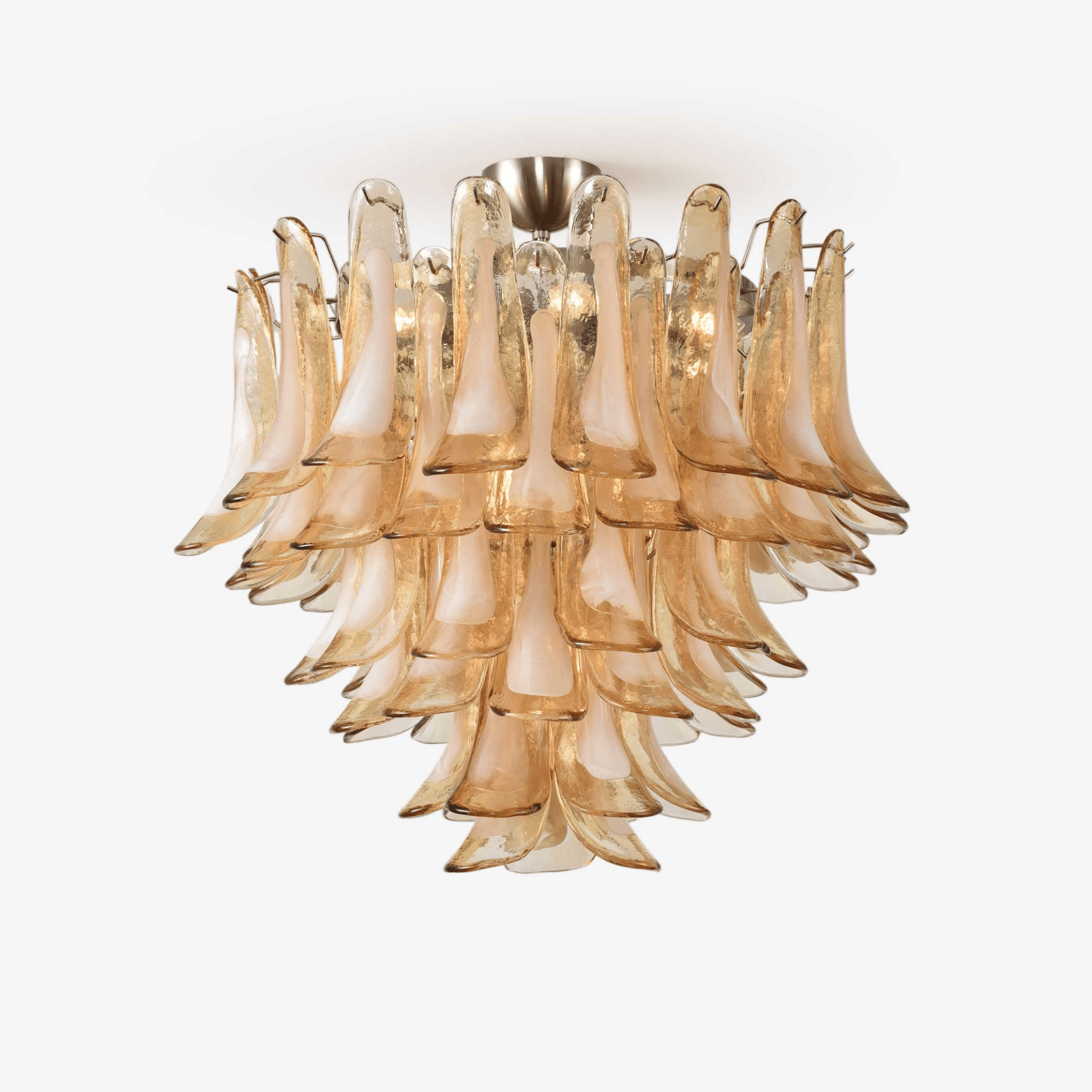Aurora Ceiling Lamp Amber Petal Glass Layered Vintage-Neutral Decor