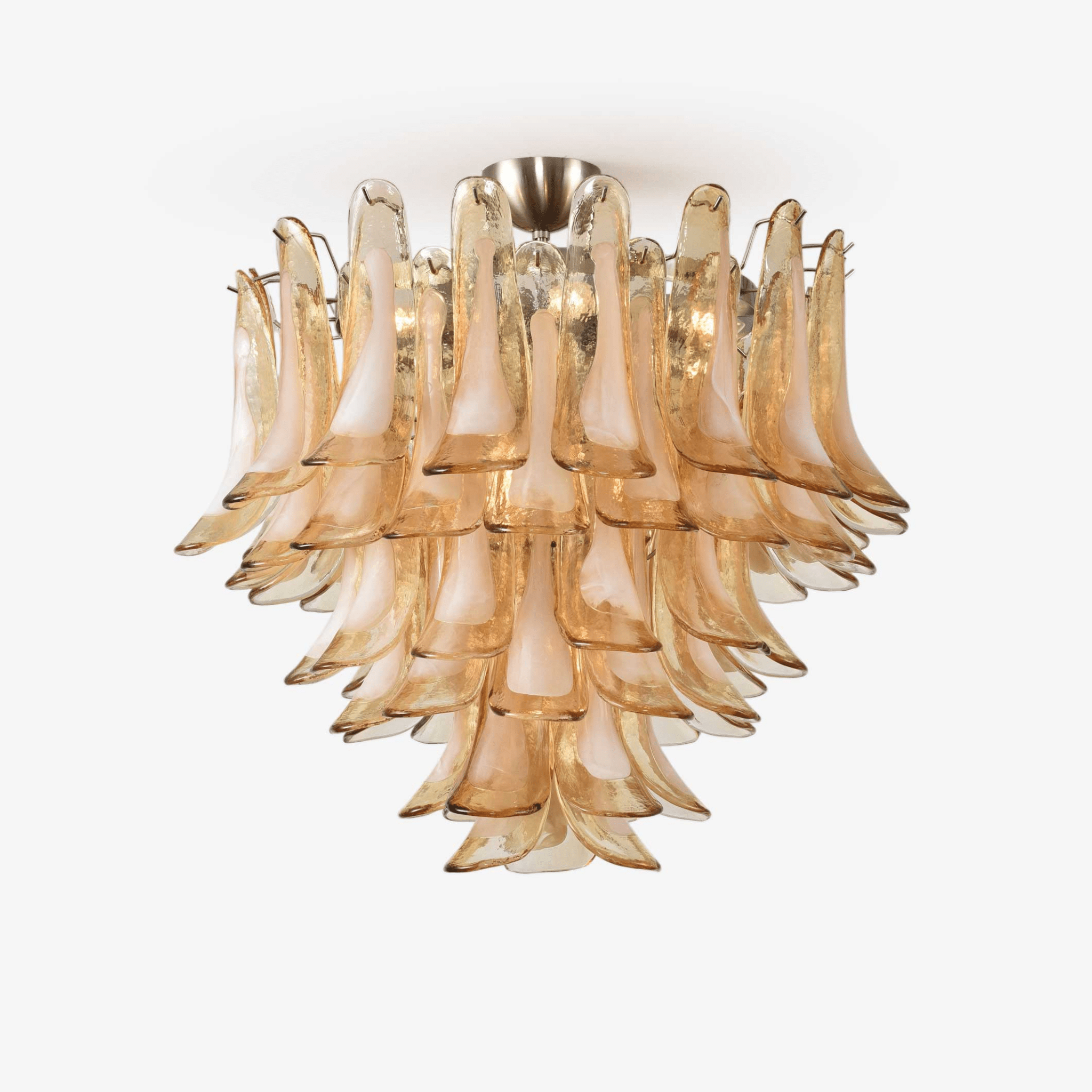 Aurora Ceiling Lamp Amber Petal Glass Layered Vintage-Neutral Decor
