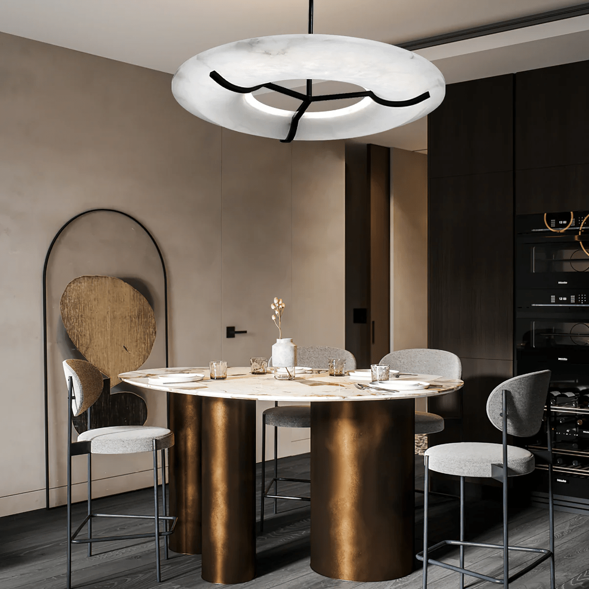 Uvare Alabaster Chandelier-Neutral Decor