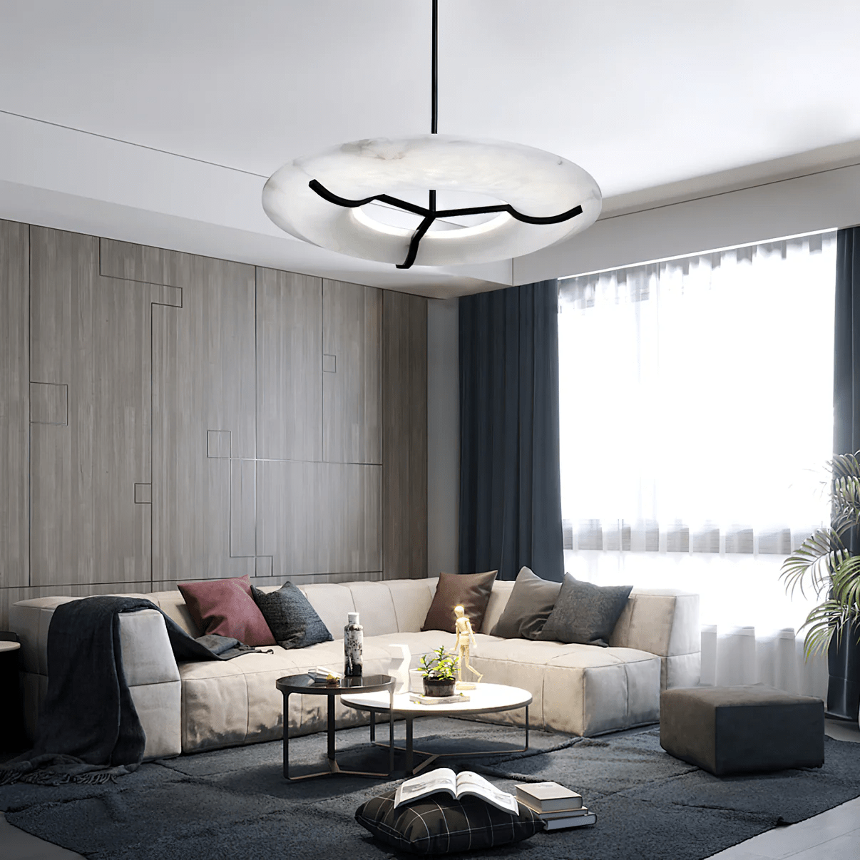 Uvare Alabaster Chandelier-Neutral Decor