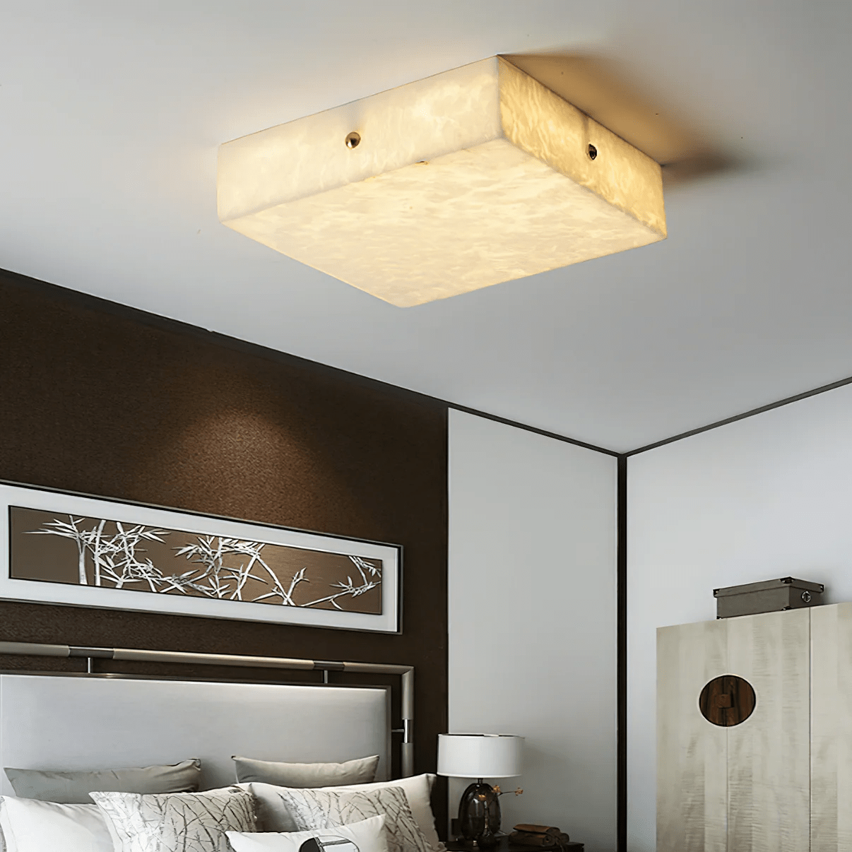 Hera Minimalist Alabaster Ceiling Light-Neutral Decor