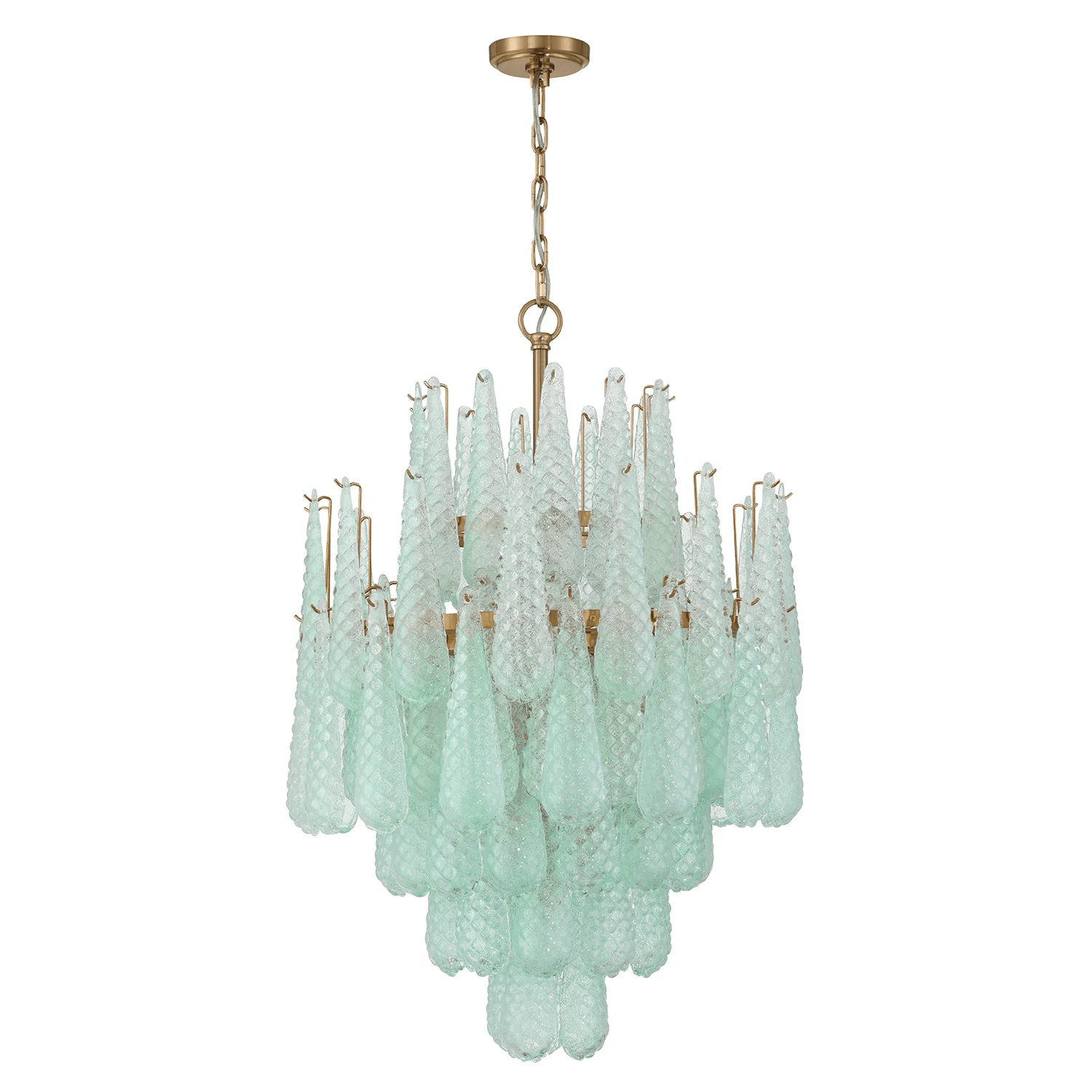 Aurora Chandelier Drop Textured Glass Elegant-Neutral Decor