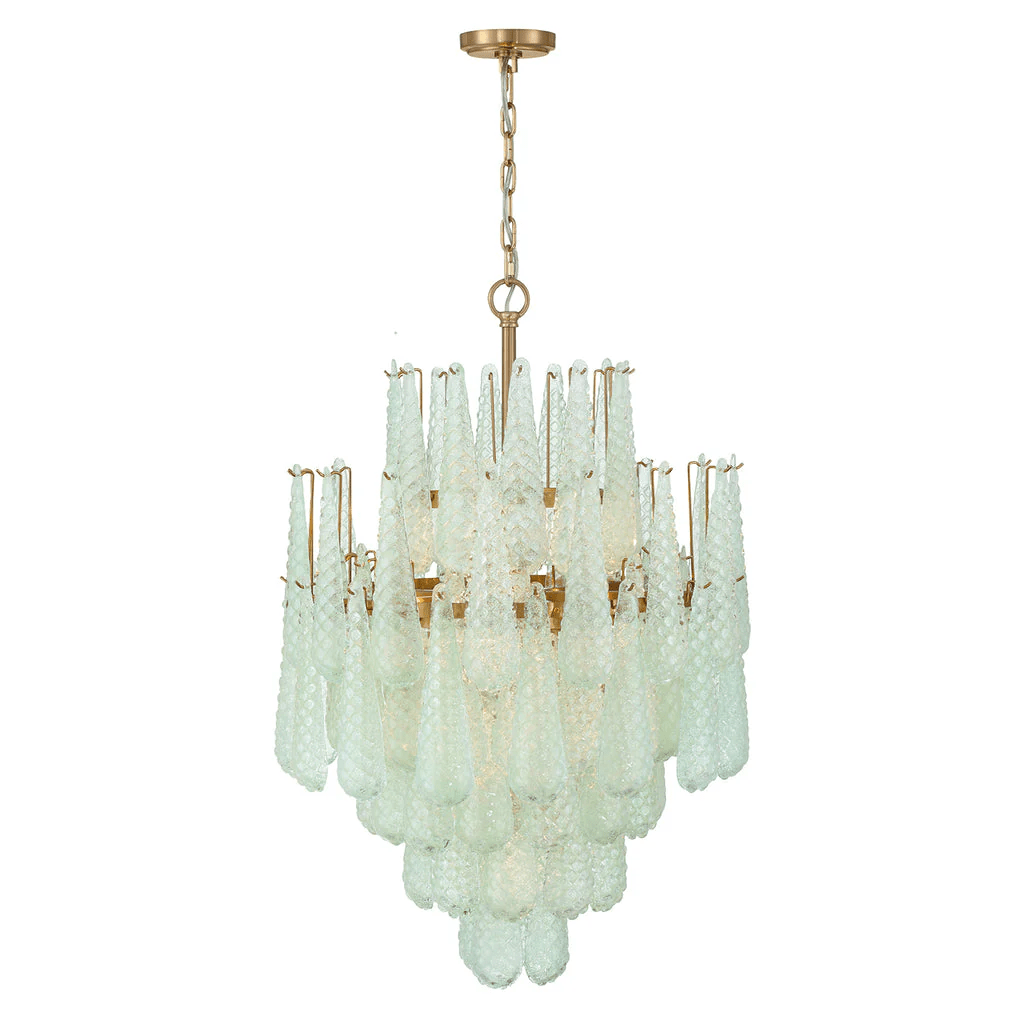 Aurora Chandelier Drop Textured Glass Elegant-Neutral Decor