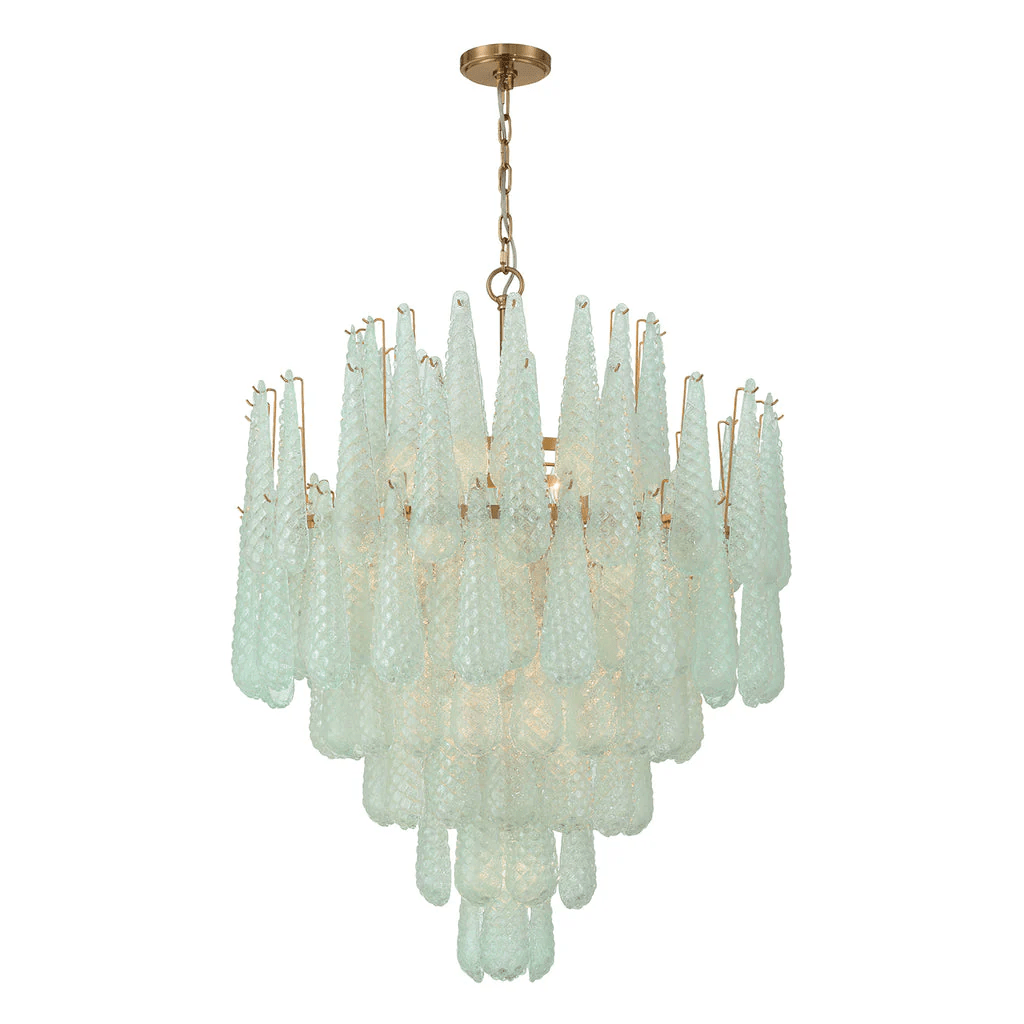 Aurora Chandelier Drop Textured Glass Elegant-Neutral Decor