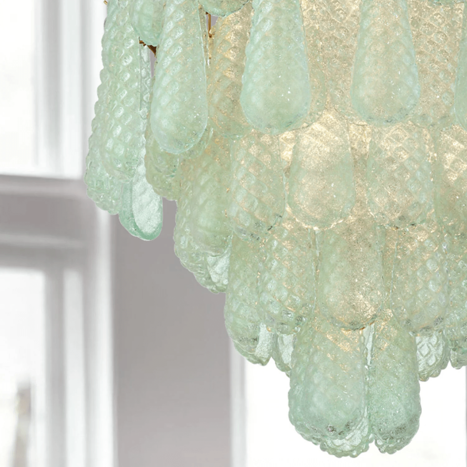 Aurora Chandelier Drop Textured Glass Elegant-Neutral Decor