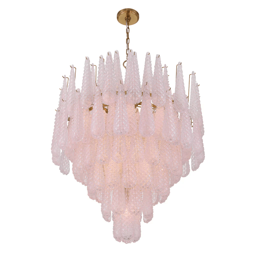 Aurora Chandelier Drop Textured Glass Elegant-Neutral Decor