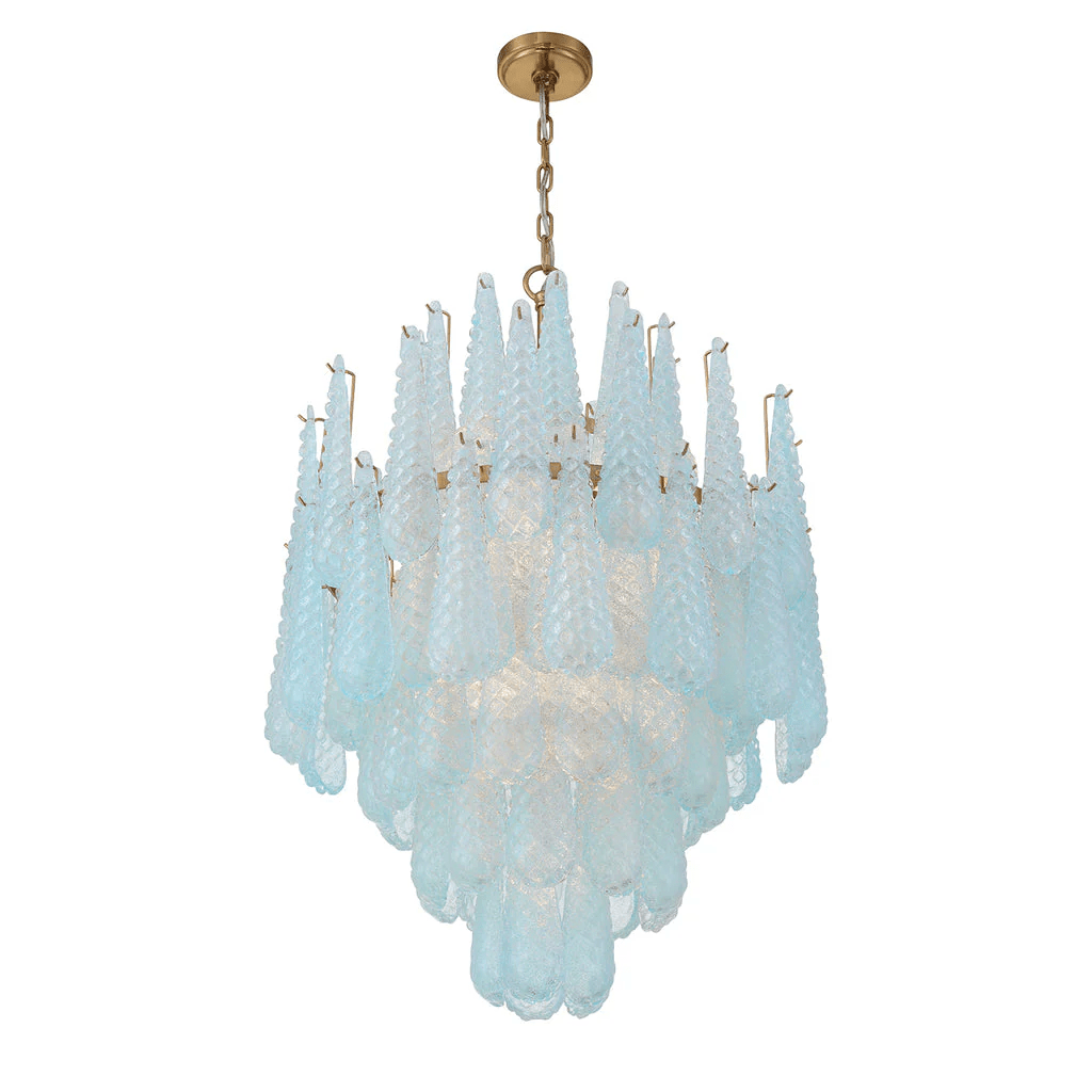 Aurora Chandelier Drop Textured Glass Elegant-Neutral Decor