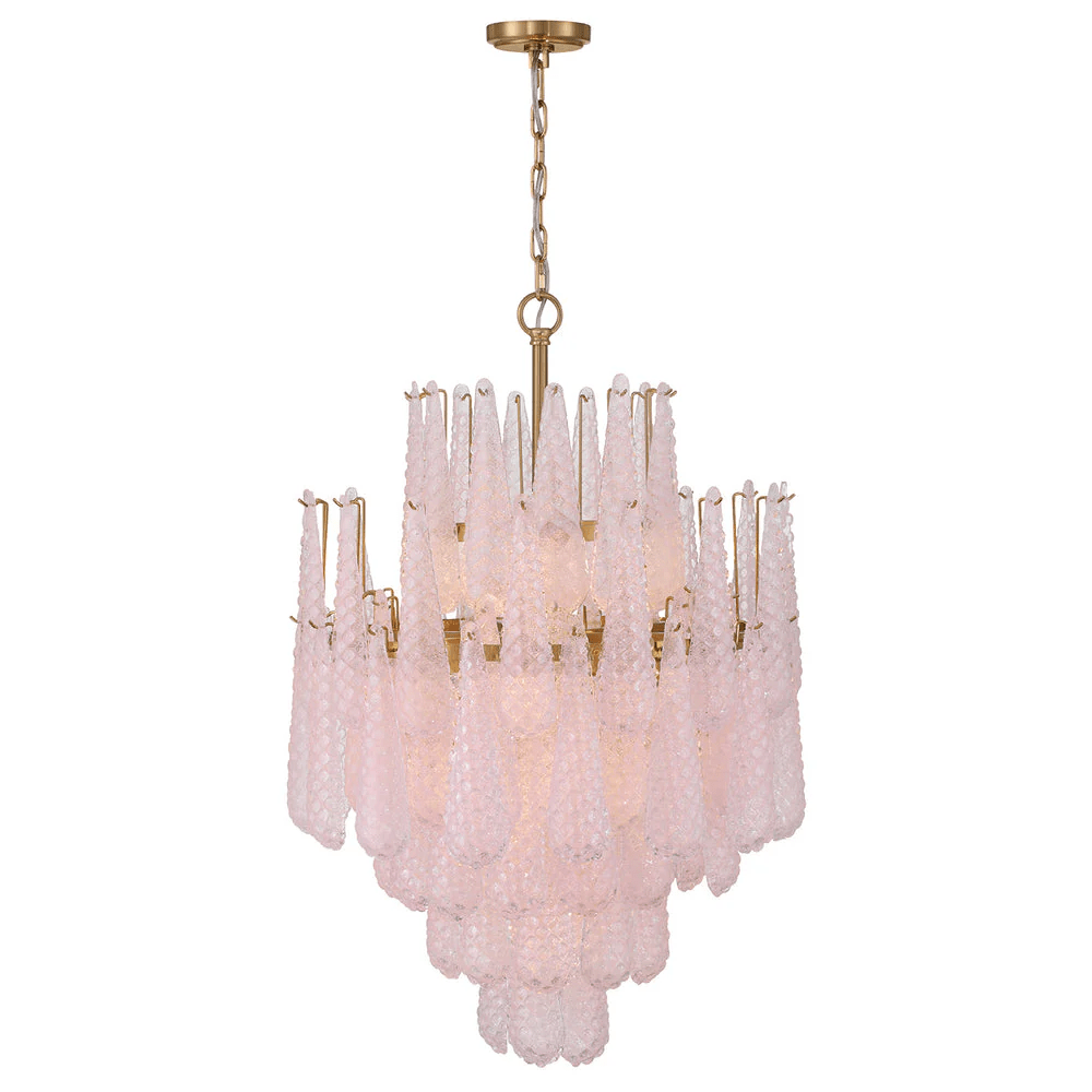 Aurora Chandelier Drop Textured Glass Elegant-Neutral Decor