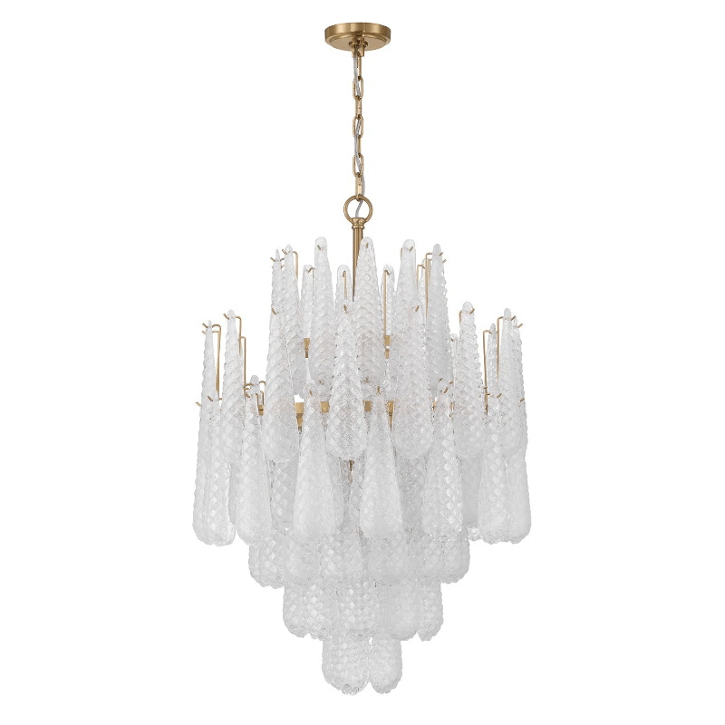 Aurora Chandelier Drop Textured Glass Elegant-Neutral Decor
