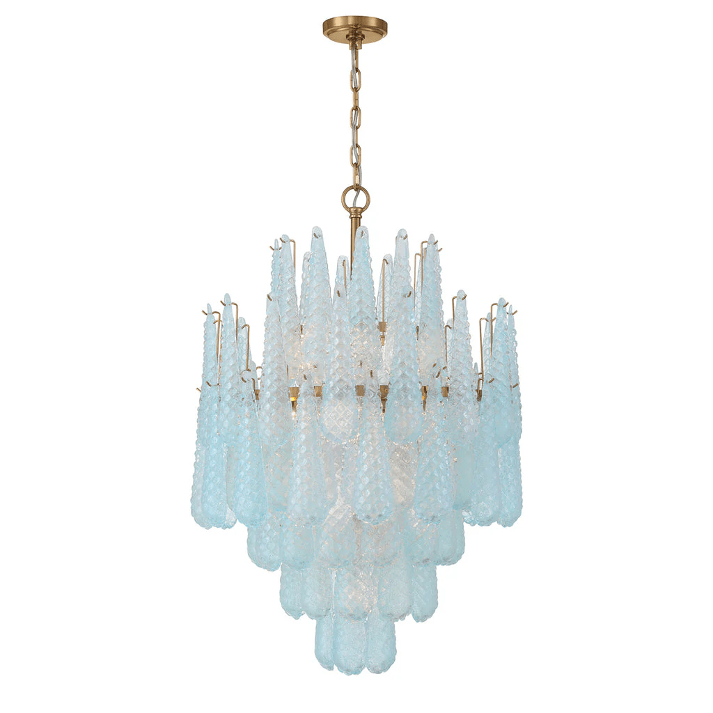 Aurora Chandelier Drop Textured Glass Elegant-Neutral Decor
