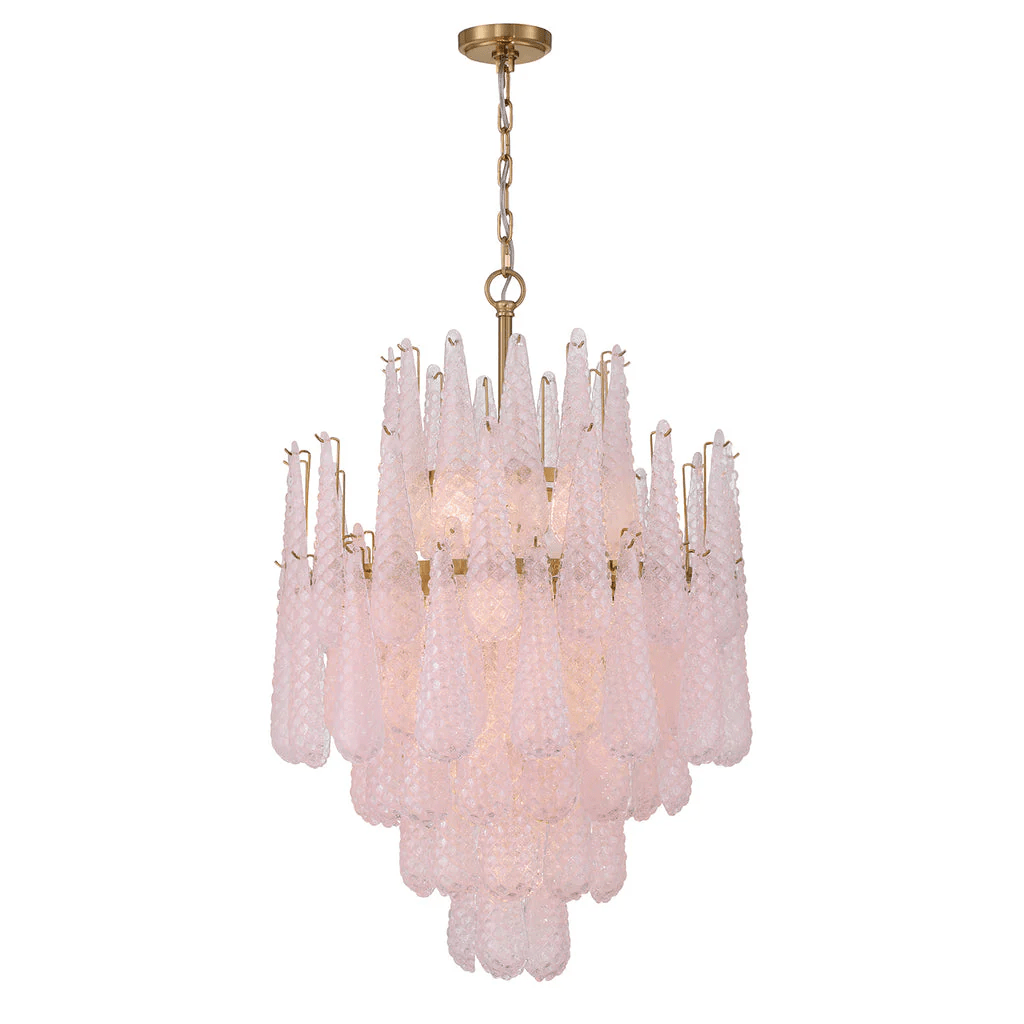 Aurora Chandelier Drop Textured Glass Elegant-Neutral Decor